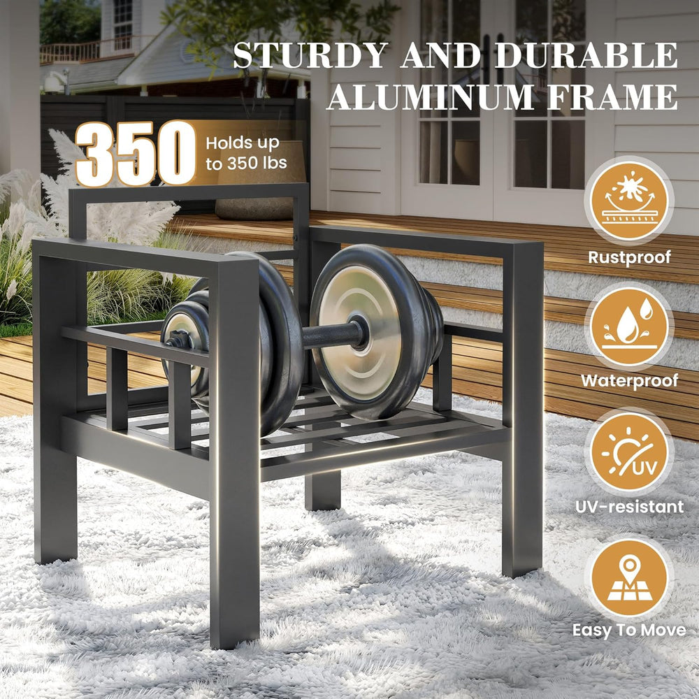 UDPATIO Aluminum Patio Furniture Set, 7-Piece Outdoor Sectional Set