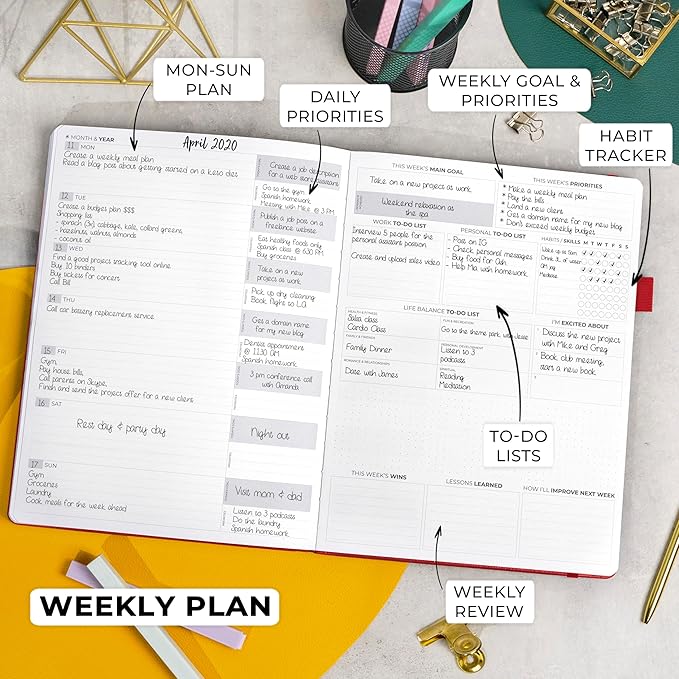 Clever Fox Planner Pro Premium – Luxurious Weekly & Monthly Planner