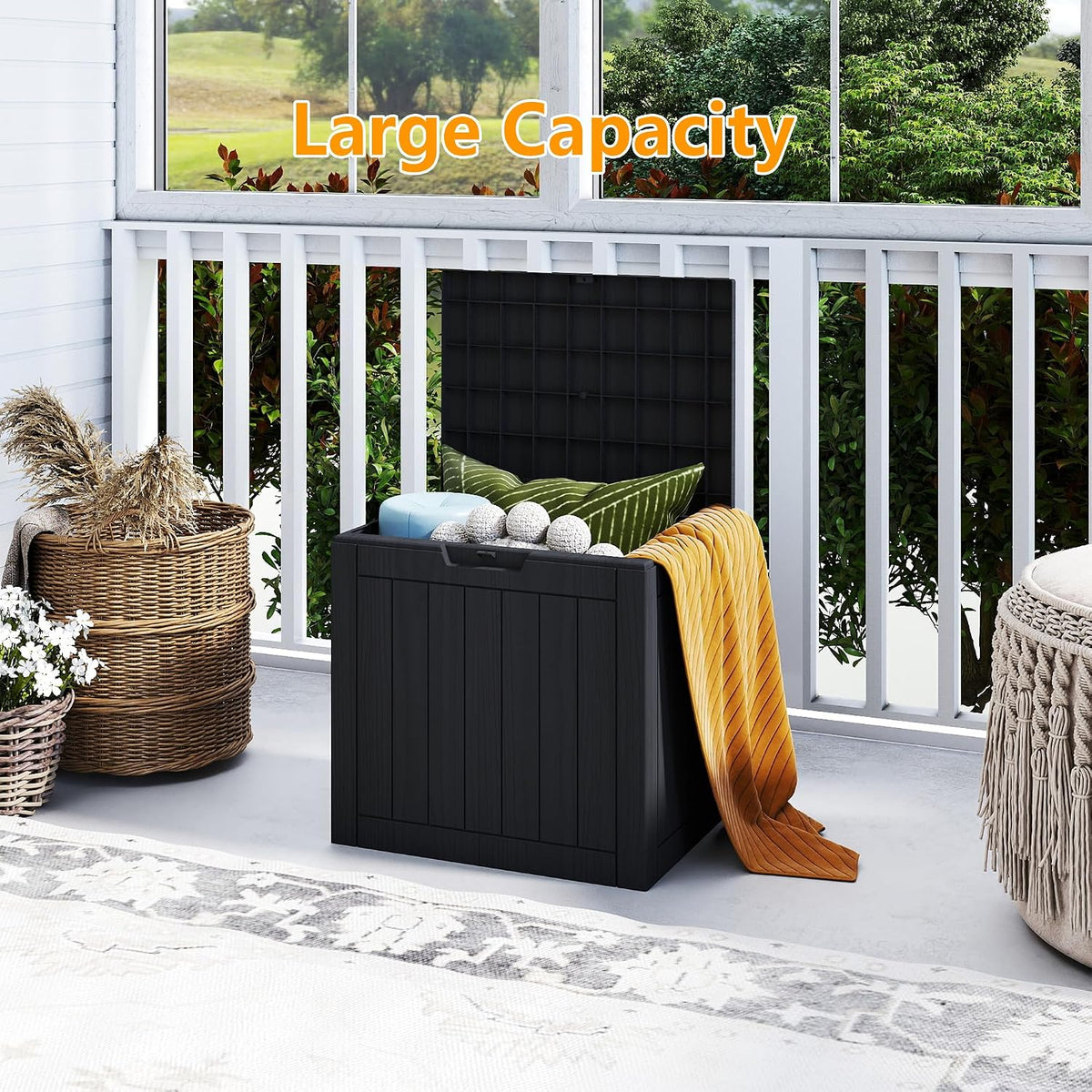 35 gallon pro deck boxes outdoor waterproof, outdoor, side view