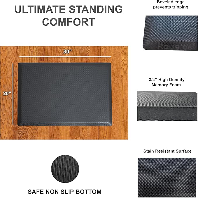 Rocelco 46" Height Adjustable Corner Standing Desk Converter