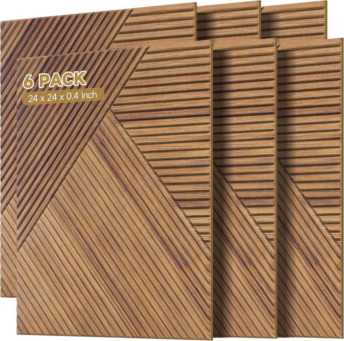 Autorific Acoustic Wall Panels, 6 Pack Total Size 72 x 48 Inches, Self-Adhesive