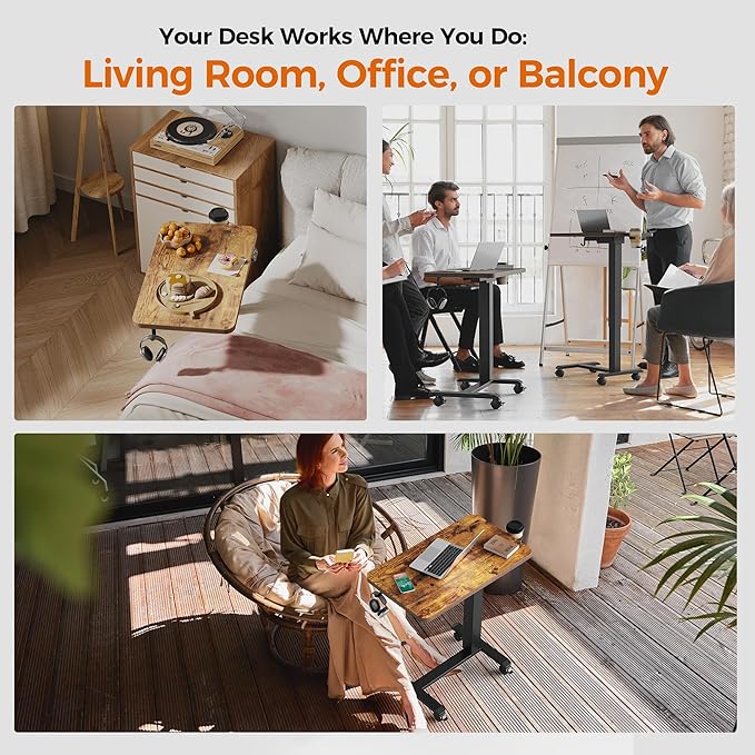 Agilestic Portable Standing Desk Height Adjustable, Mobile Table