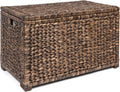 happimess Anada 30" Storage Trunk Wicker Weave Water Hyacinth, Brown Wash