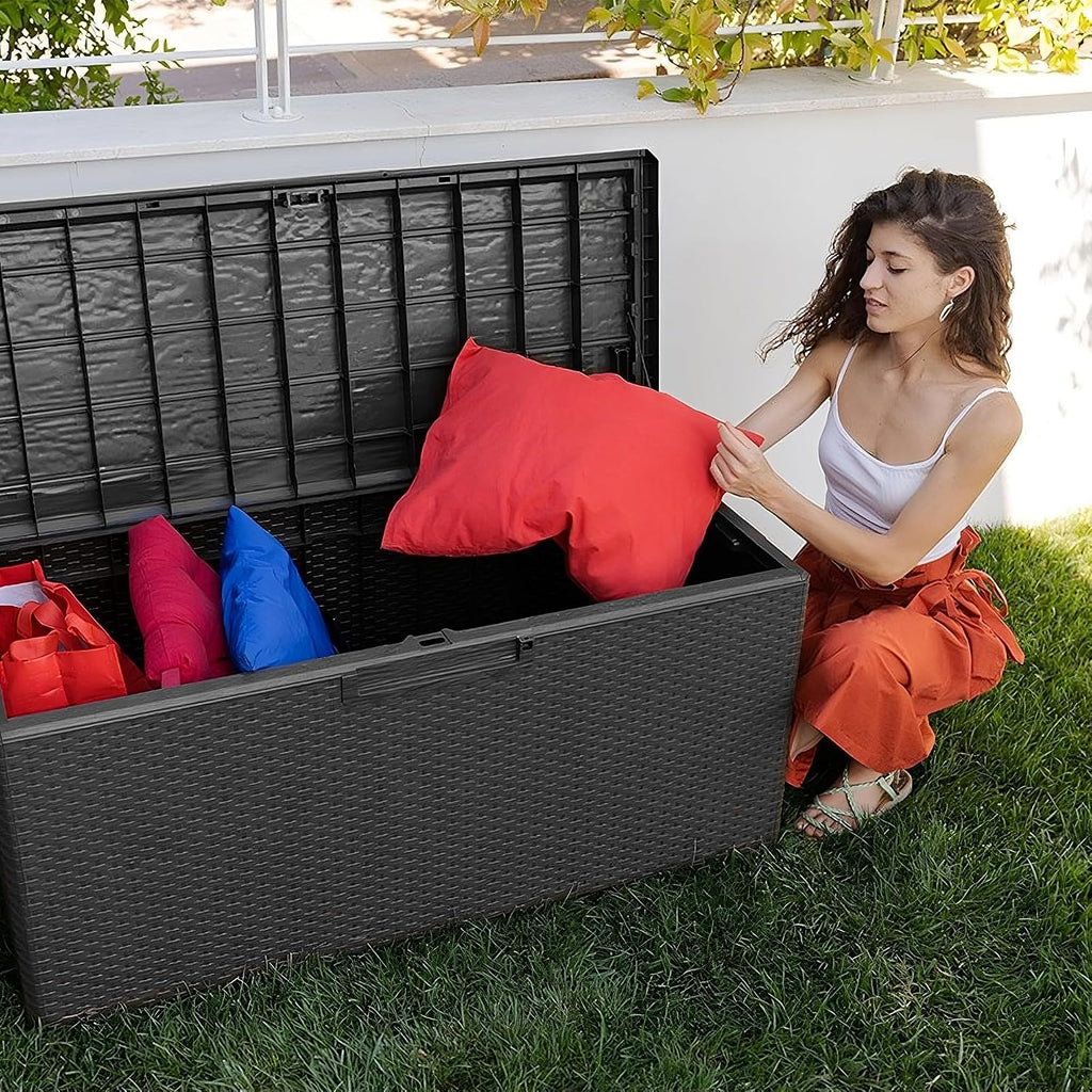 Toomax Deck Box - Lockable Lid, Gray - 90 Gal - Resin