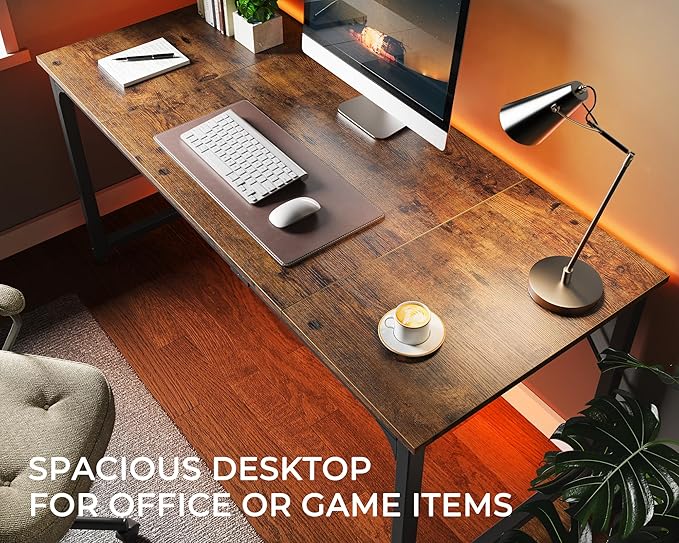 Huuger Computer Desk, 63 Inch Office Desk, Gaming Desk