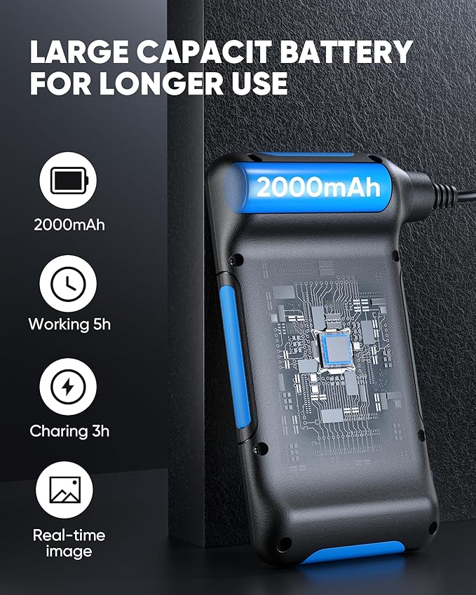T TAKMLY Endoscope Camera with Light, Dual Lens 1080P Industrial Borescope with