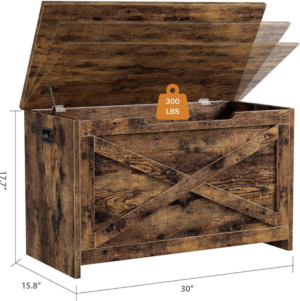 gaomon 30" storage chest, storage bench with safety, close-up detail