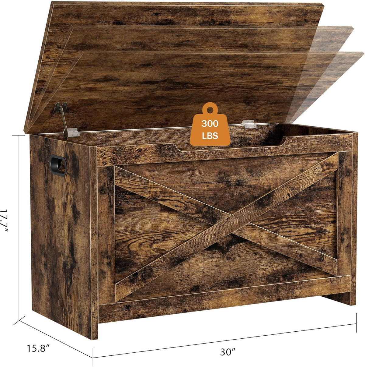 gaomon 30" storage chest, storage bench with safety, close-up detail