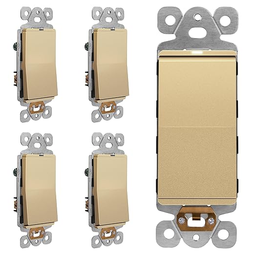 LIDER Minimalist Design Matte Finish Lighted Decorator Switch, Frameless Paddle (5-Pack)