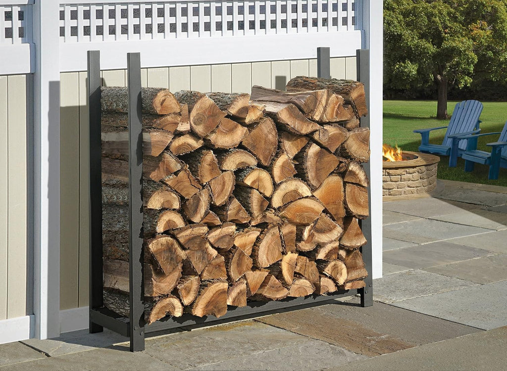 shelterlogic 4' firewood-rack-in-a-box all-season ultra duty steel premium, side view
