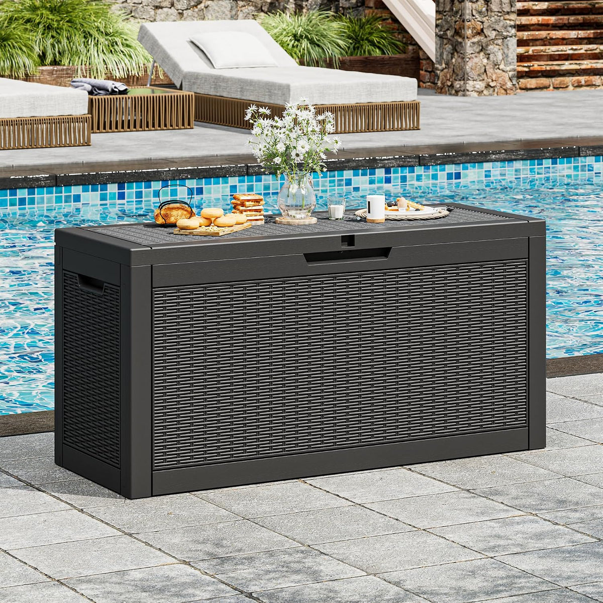 KAMABOKO Outdoor Storage Box, 70 Gallon Deck Box Outdoor Waterproof