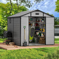 8x8 FT Resin Shed with Floor & Skylight, Weather & UV Resistant Sheds