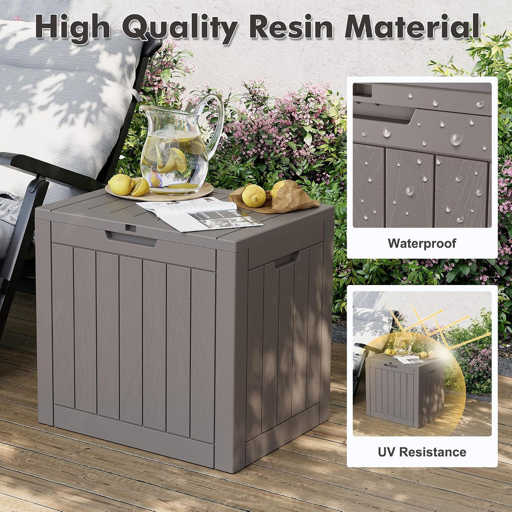 31 gallon outdoor storage box waterproof deck box, close-up detail