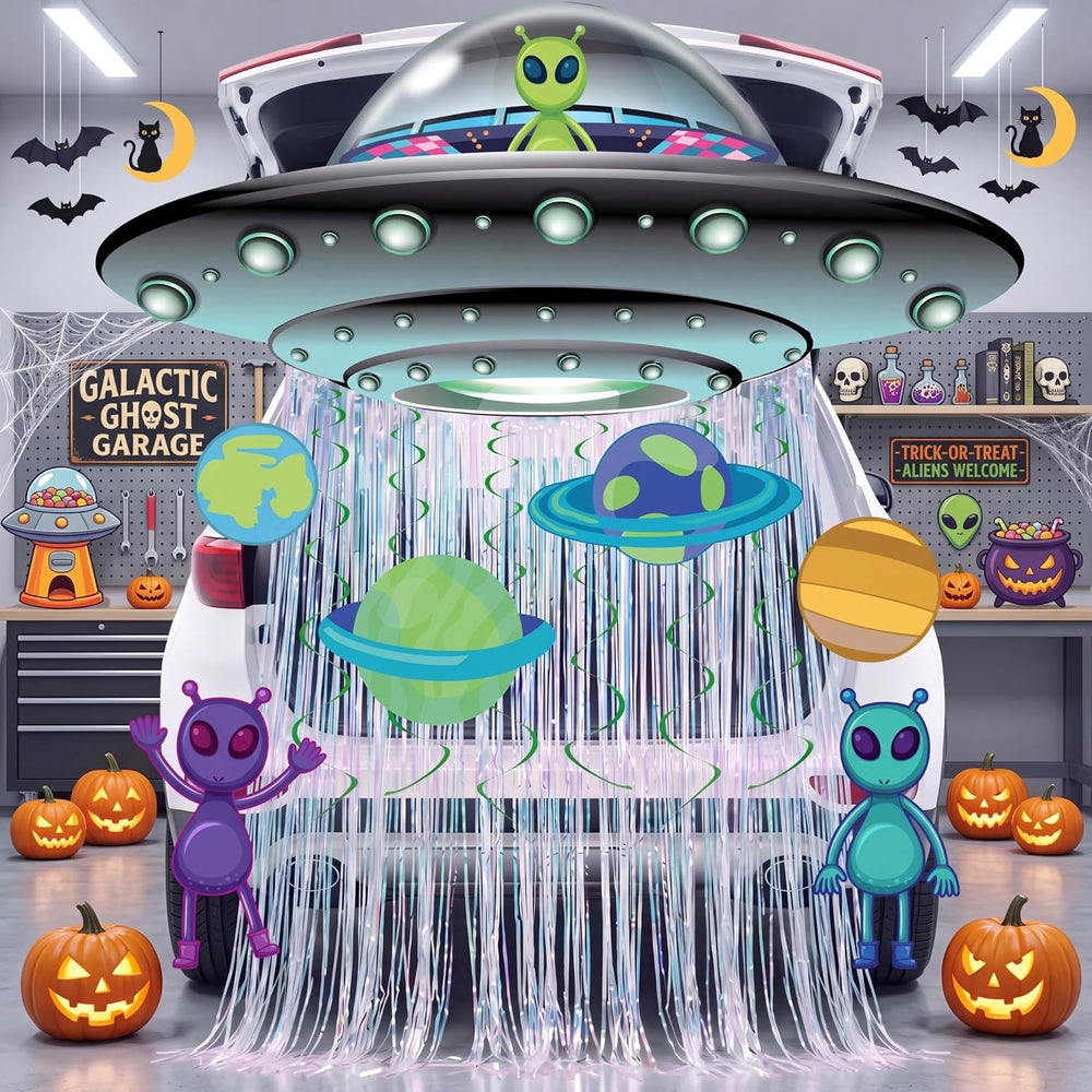 JOYIN Halloween UFO Aliens Trunk Or Treat Car Decorations Kit for SUV Outdoor...