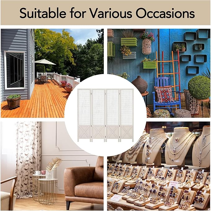 Wnutrees 4 Panel Gridwall Display, Portable Freestanding Display Board