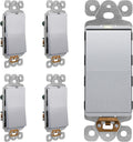 LIDER Minimalist Design Matte Finish Lighted Decorator Switch, Frameless Paddle (5-Pack)