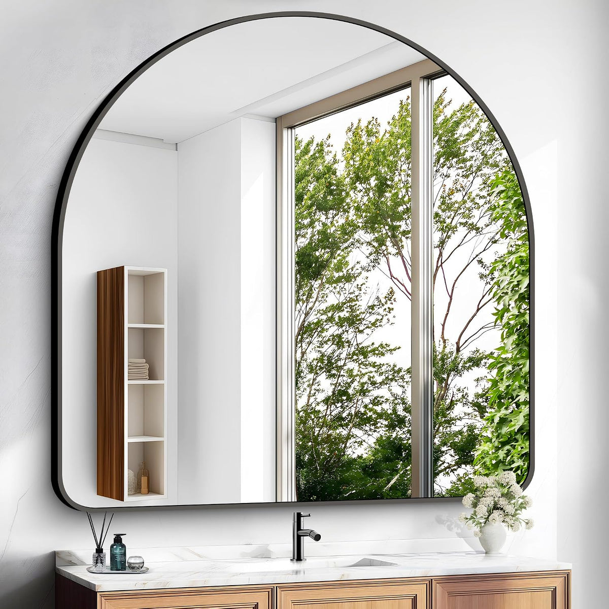 Arched Bathroom Mirror, Wall Mounted Mirror, Living Room, Hanging or Leaning