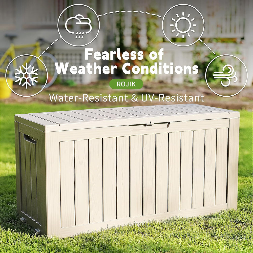 rojik outdoor storage housing deck box - waterproof, package contents