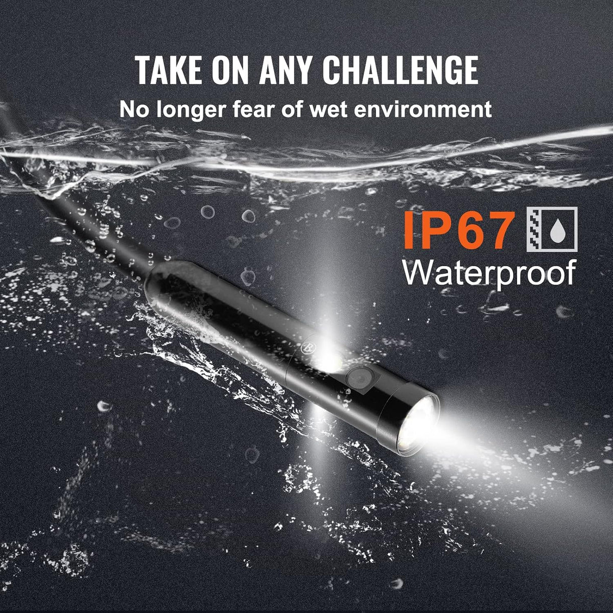 vevor triple lens inspection camera with light, 5" on a desk or shelf