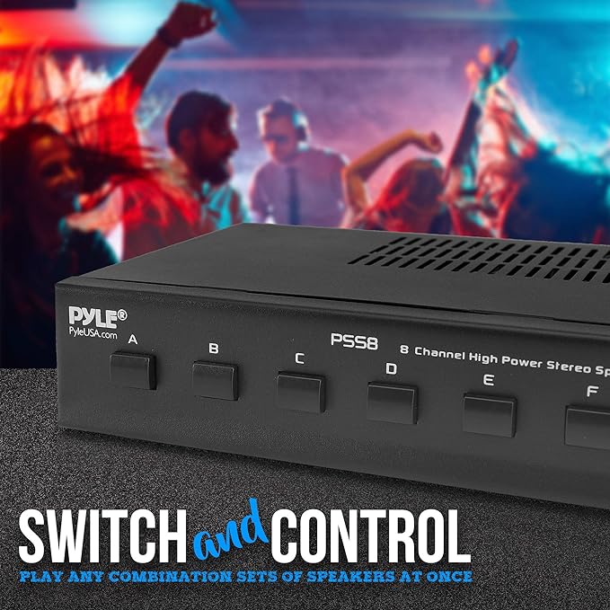 Pyle Premium New and Improved 8 Zone Channel Speaker Switch Selector Switch Box