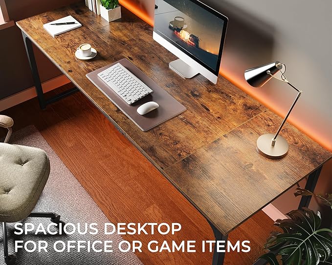 Huuger Computer Desk, 80 Inch Office Desk, Gaming Desk