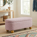 VKNOW 44.8" Storage Ottoman Bench End of Bed Bench with Hinge, Pink