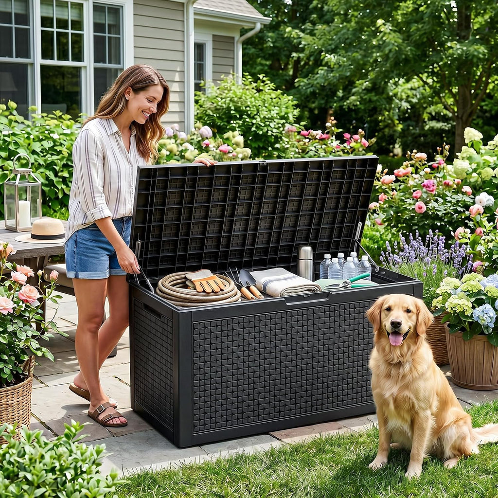 easyup 110 gal waterproof outdoor storage box uv, close-up detail