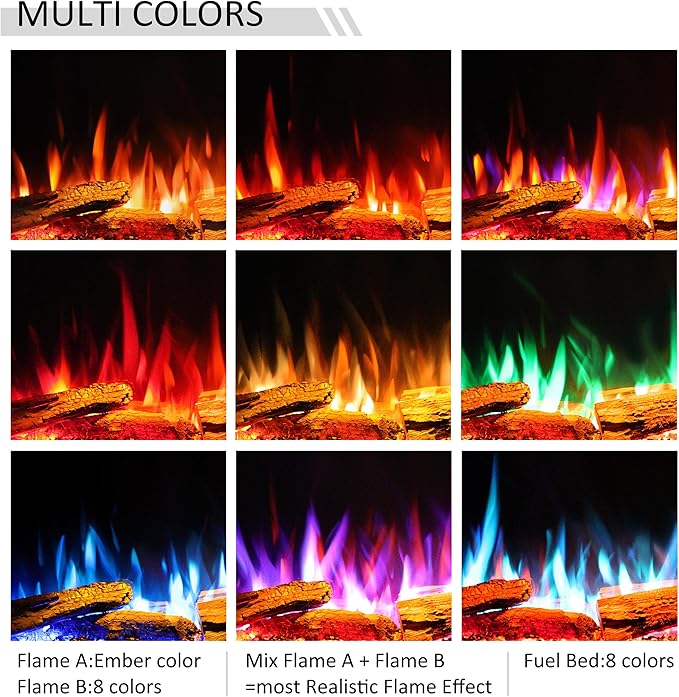 LegendFlame 35" W Smart Build in Electric Fireplace Insert, 1-2-3 Sided View