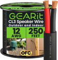 GEARit Outdoor Speaker Wire CL3 Rated, 12 Gauge Speaker Wire, Speaker Cable 250