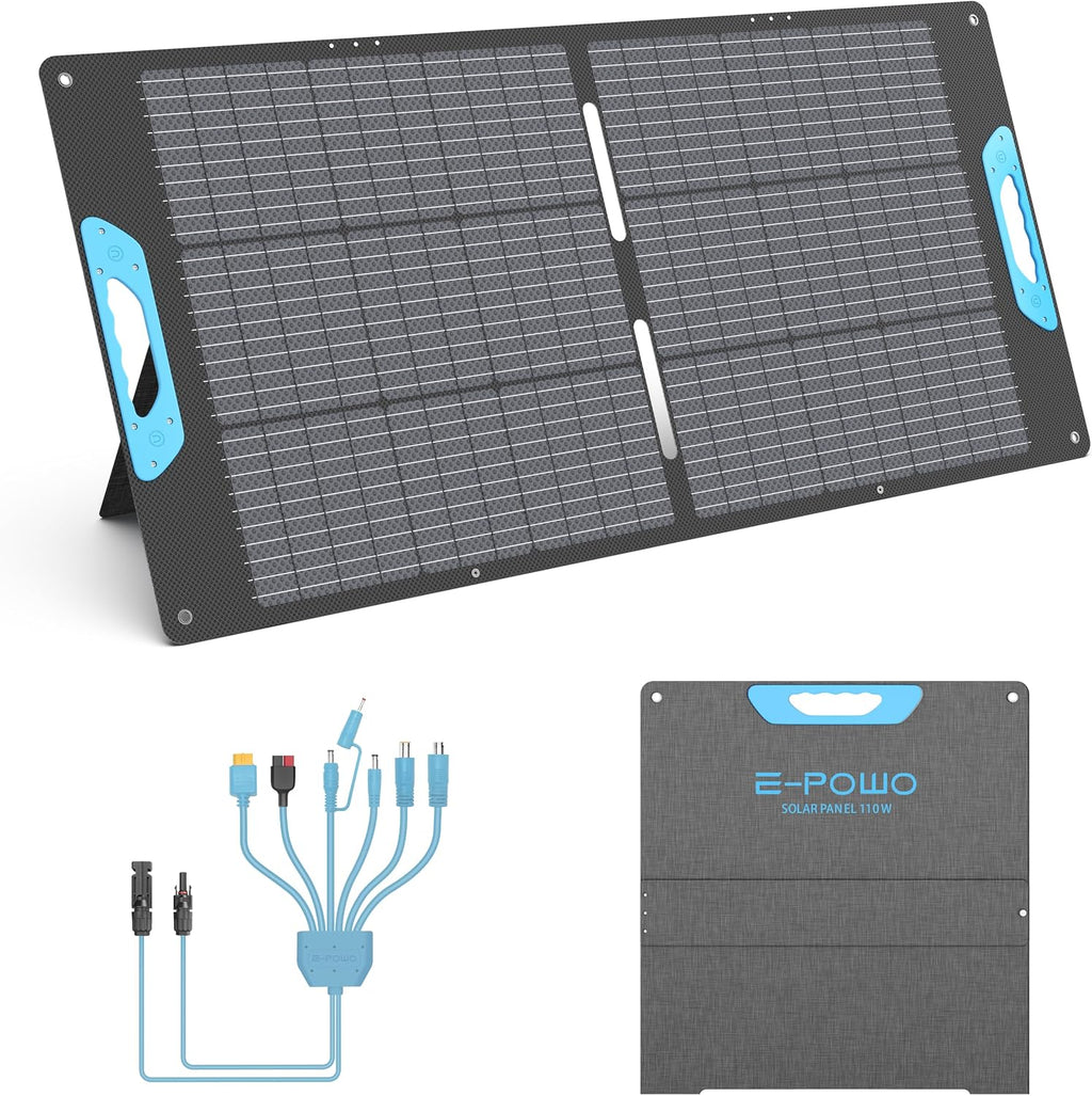 110W Portable Solar Panel for Power Station, 23.5% High Efficiency ETFE