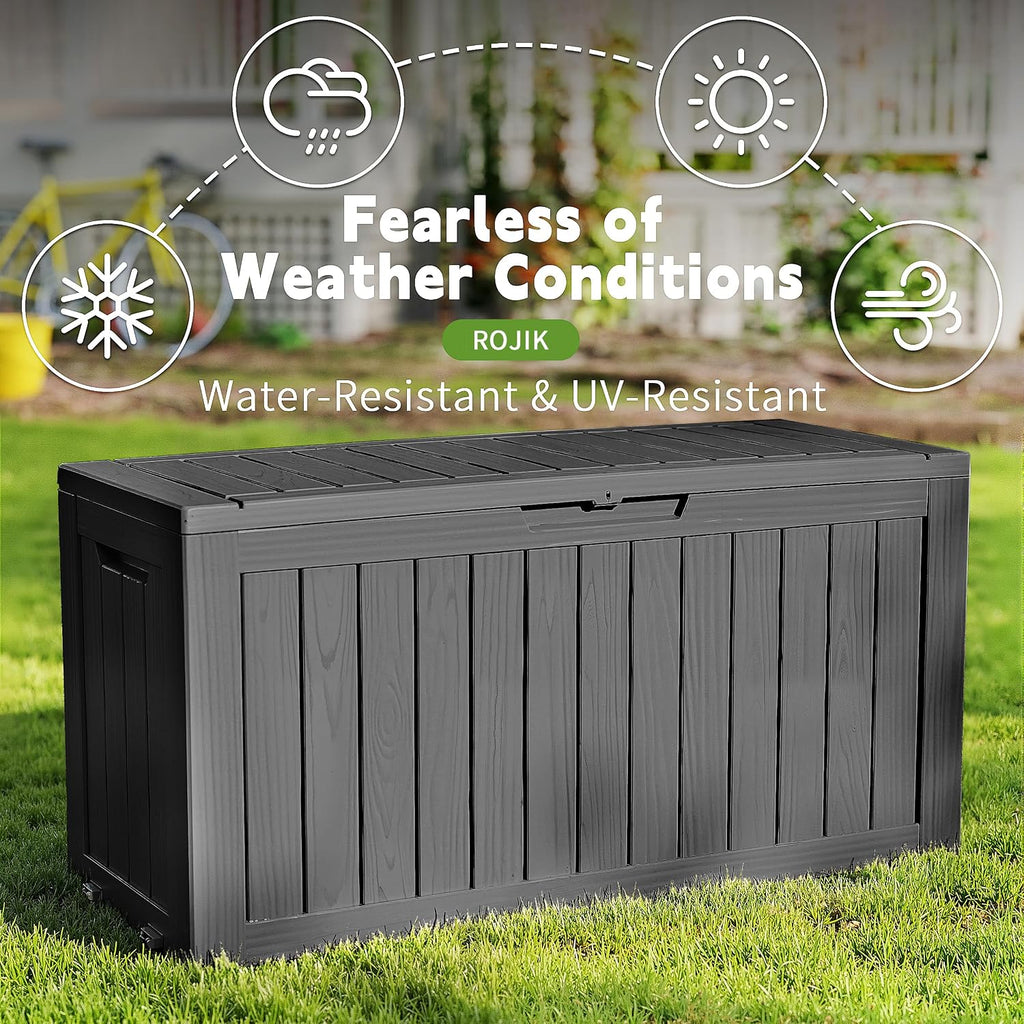 rojik outdoor storage housing deck box - waterproof, package contents