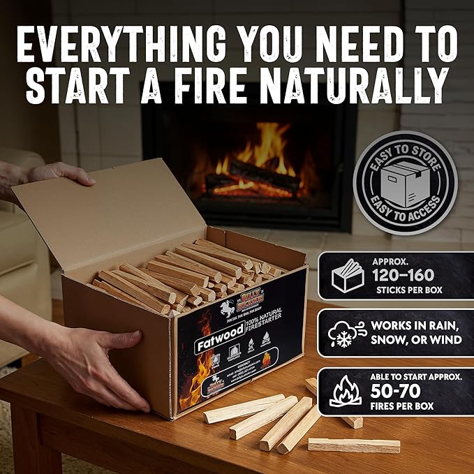 10lb Fatwood Fire Starter Sticks | 100% Natural Fire Starters