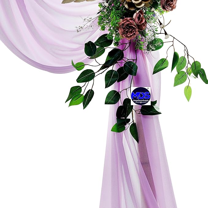 MDS Halloween Chiffon Draping Fabric - 2 Panel, 30" Wide x 100ft Long - Sheer Spooky Arbor & Canopy Drapery for Haunted House Backdrops, Party Ceilings, DIY Costumes & Themed Events - Orchid (Pack of 2)
