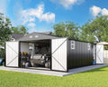 AMERLIFE 13x21x8 FT Garage Shed with Double Hinged Doors & 4 Windows