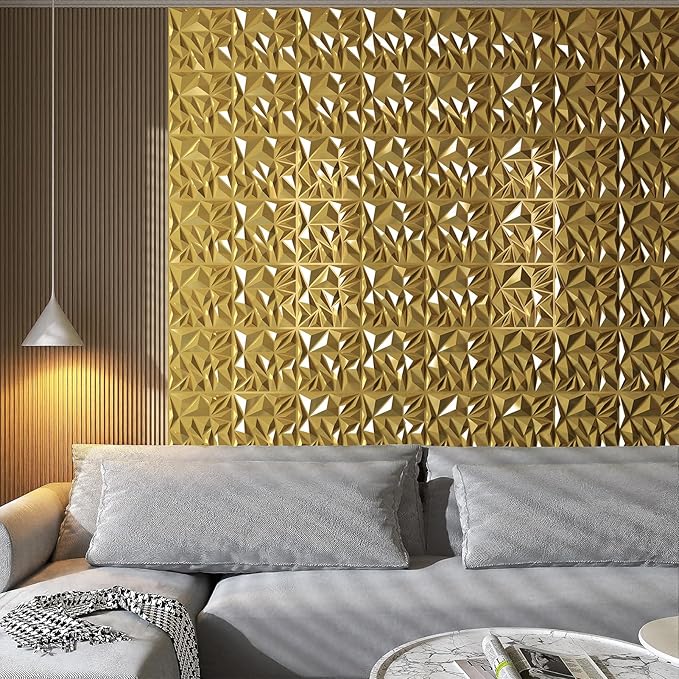 Art3d 33-Pack 3D Wall Panels for Interior Wall Decor, Diamond Textured Feature
