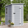 JUMMICO Outdoor Storage Shed, 5 x 4 FT Resin Shed with Floor