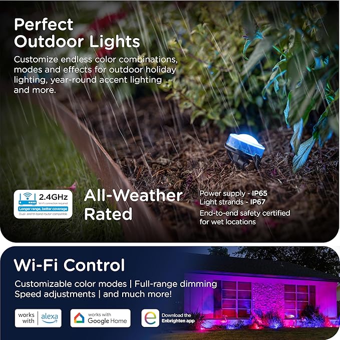 Enbrighten Vibe Eternity Landscape Lights, 8 RGBWIC LEDs, Weatherproof
