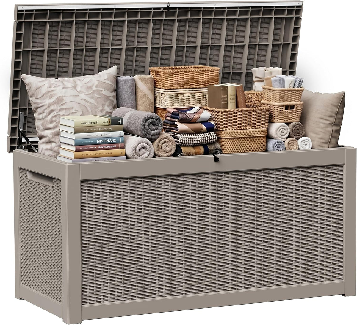 EasyUp 350 Gallon Deck Box Outdoor Storage Box, Grey