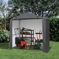 5x3 Ft Outdoor Storage Shelter Shed, Waterproof Heavy Duty Storage Shed with Roll-up Zipper Door and Sloping Roof, Portable Storage Tent for Tool Shed, Bike,Backyard Garden Patio, Gray