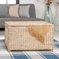 Eyely MPH9005C Amanda Wicker Weave 30" Storage Trunk, White Wash