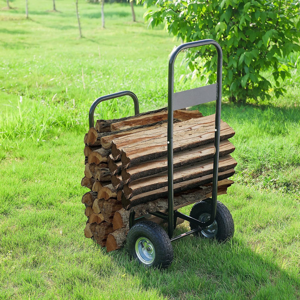 firewood carrier – rolling storage cart for logs, package contents