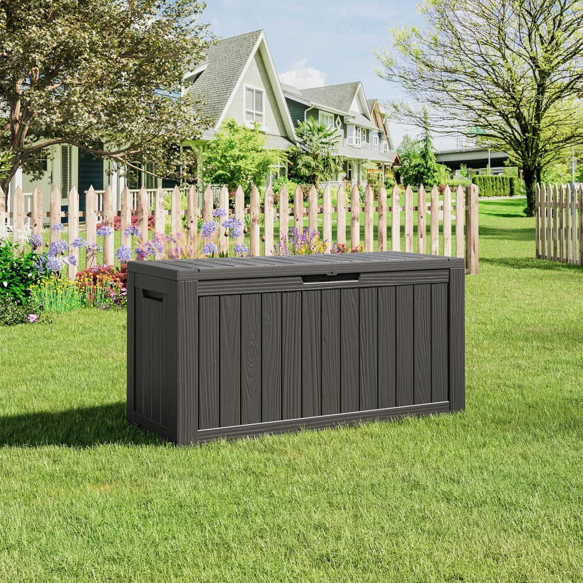 outdoor storage waterproof deck box for patio (80 on a desk or shelf
