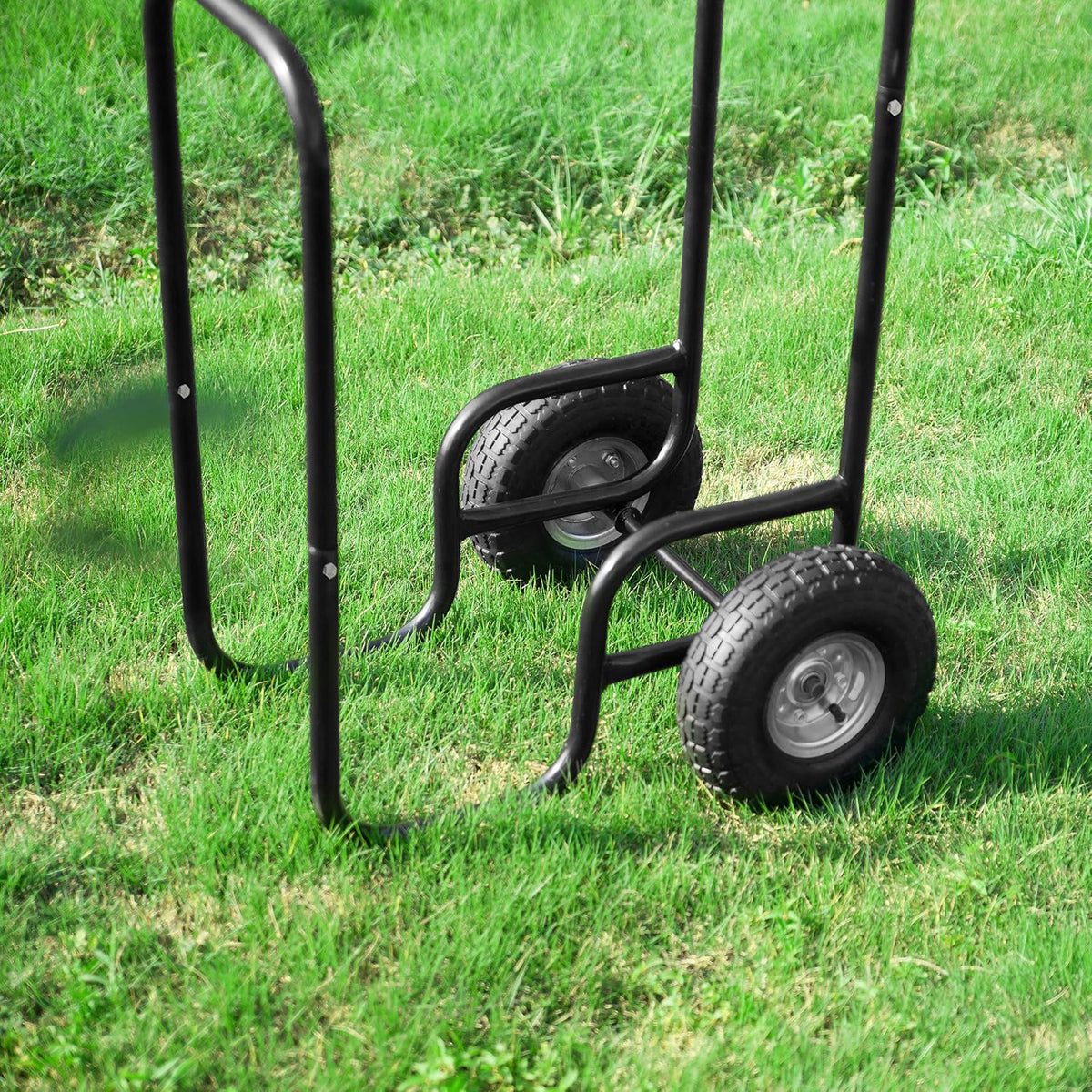 firewood carrier – rolling storage cart for logs showing dimensions