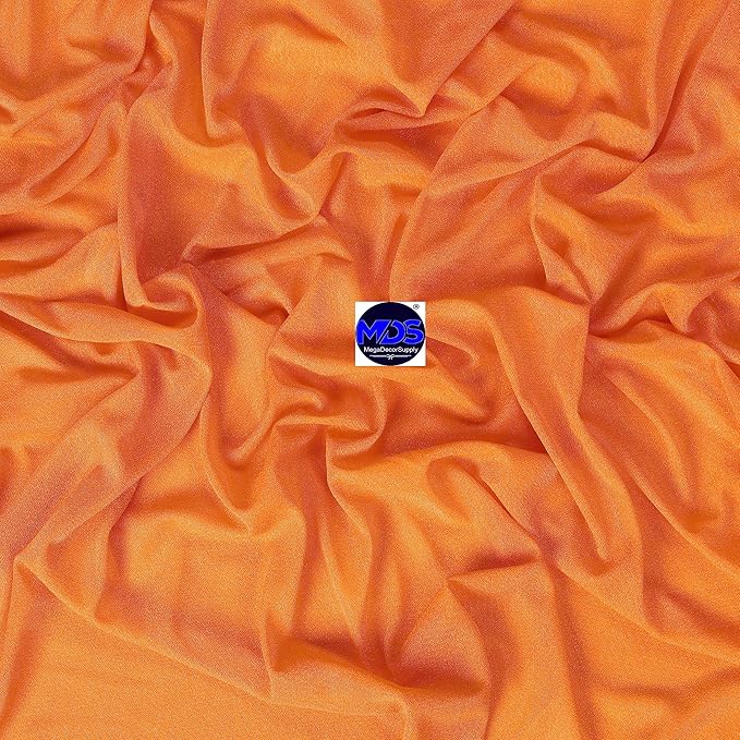 MDS Halloween Chiffon Draping Fabric - 2 Panel, 30" Wide x 30ft Long - Sheer Spooky Arbor & Canopy Drapery for Haunted House Backdrops, Party Ceilings, DIY Costumes & Themed Events - Orange (Pack of 2)