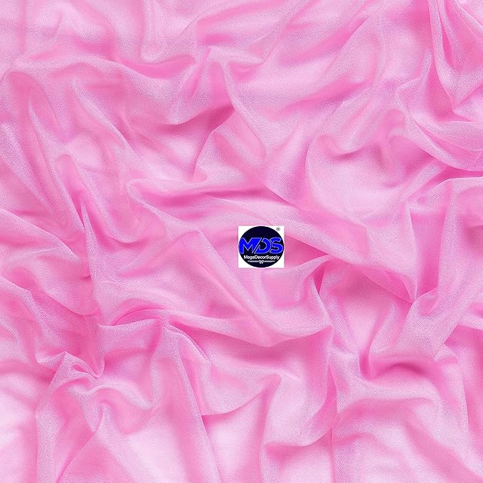 MDS Halloween Chiffon Draping Fabric - 2 Panel, 30" Wide x 40ft Long - Sheer Spooky Arbor & Canopy Drapery for Haunted House Backdrops, Party Ceilings, DIY Costumes & Themed Events - Bubblegum Pink (Pack of 2)